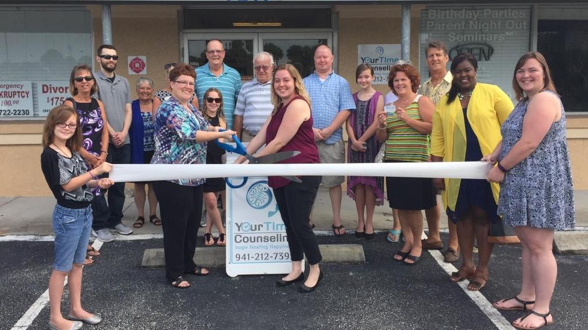 A ribbon cutting was held for Your Time Counseling, 7216 US Hwy. 301 N., Suite 104, Ellenton. The company provides quality mental health counseling and behavioral health therapy services on days and times that are convenient to patients, including extensive evening and weekend availability. For more information, call 941-212-7392 or yourtimecounseling.net. Do you have a ribbon cutting you’d like to submit? Send it to Angie Monroe at amonroe@bradenton.com. Photo courtesy of Manatee Chamber of Commerce