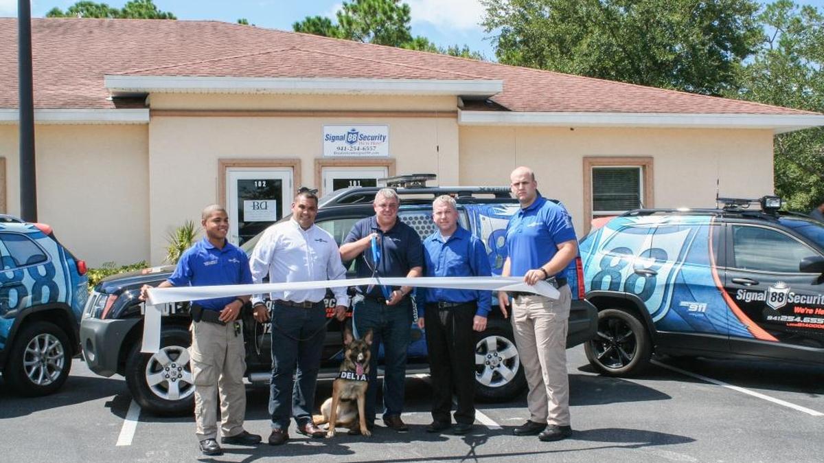 A ribbon cutting was held for Signal 88 Security of Bradenton, 852 62nd St. Cir. E., #104, Bradenton. The company offers a full suite of world-class and industry-leading security services for residential, commercial, retail and institutional customers. For more information, call 941-254-6557 or go to signal88.com. Do you have a ribbon cutting you’d like to submit? Send it to Angie Monroe at amonroe@bradenton.com. Photo courtesy of Manatee Chamber of Commerce