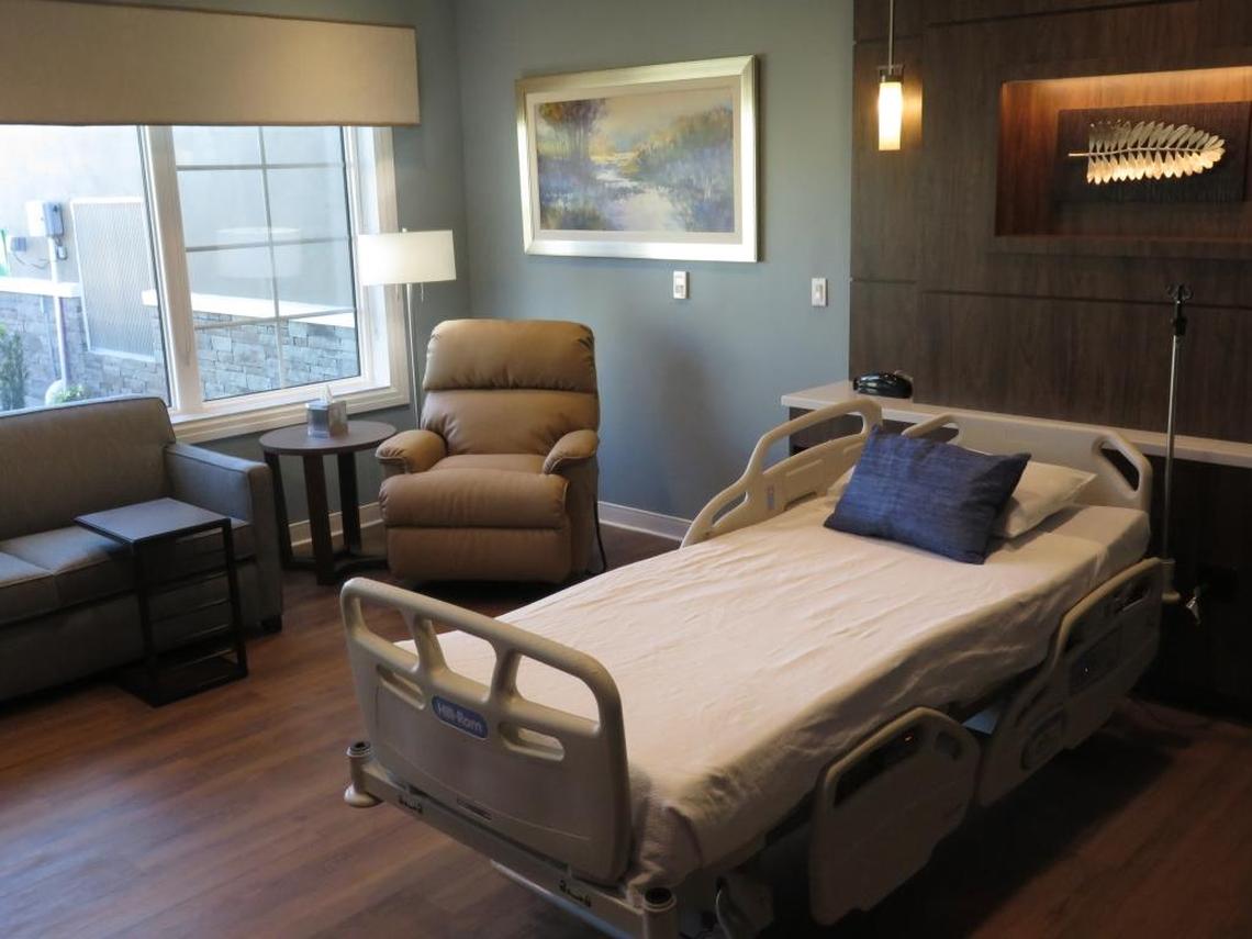 Tidewell’s newest hospice house features state-of-the-art technology such as a new patient call system that instantly alerts nurses with color-coded lights. The rooms are spacious and meant to feel like home.
