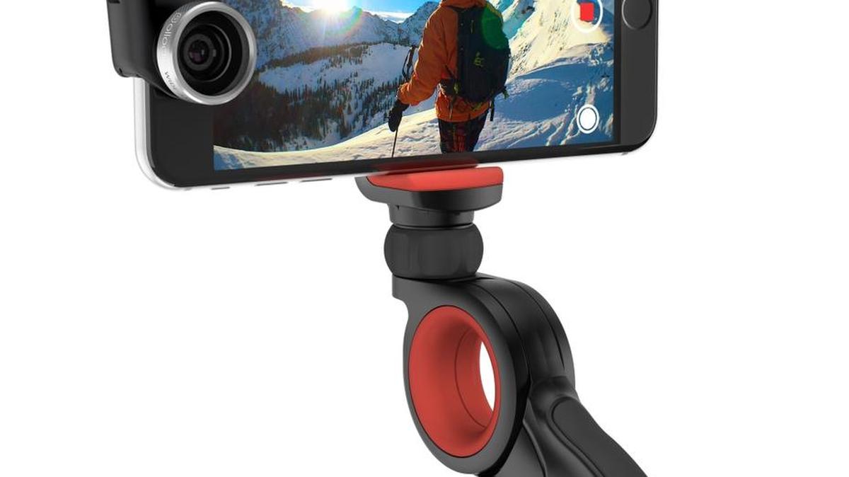 The Olloclip Pivot is a pocket-sized articulating grip that attaches to a device to improve video and still photography.