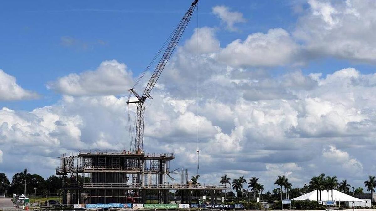 A finish line tower under construction Nathan Benderson Park, which will host the 2017 World Rowing Championships starting Sept. 23.