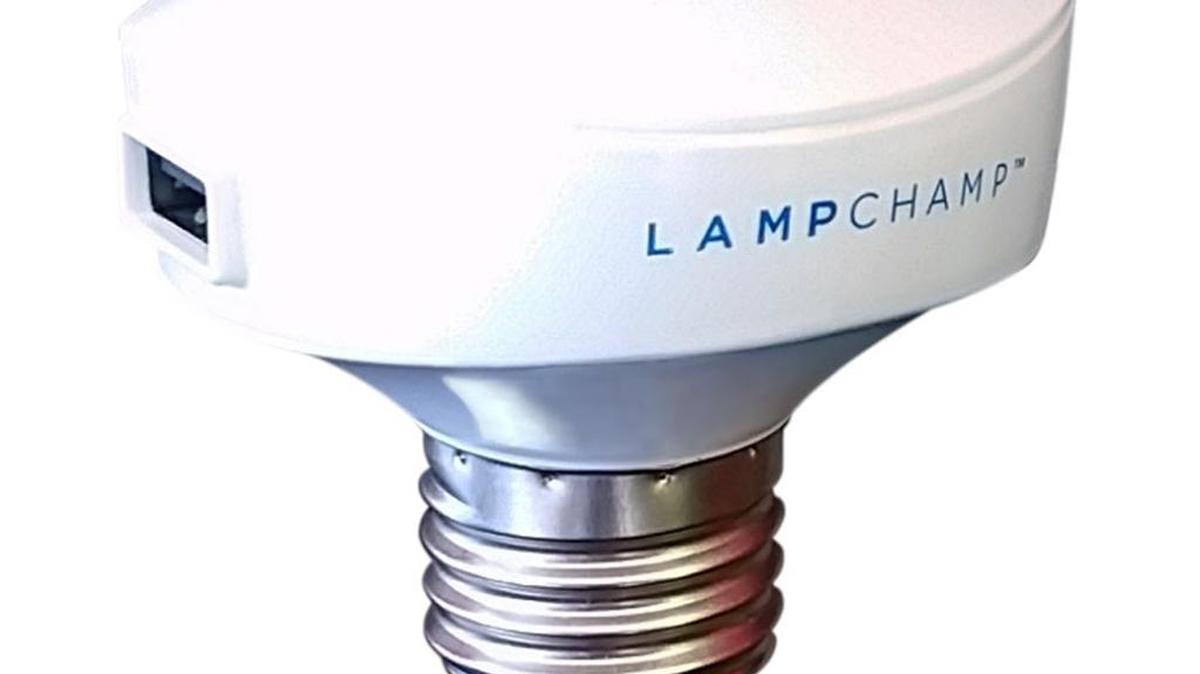 The LampChamp turns any lamp into a USB charging station for multiple electronic devices.
