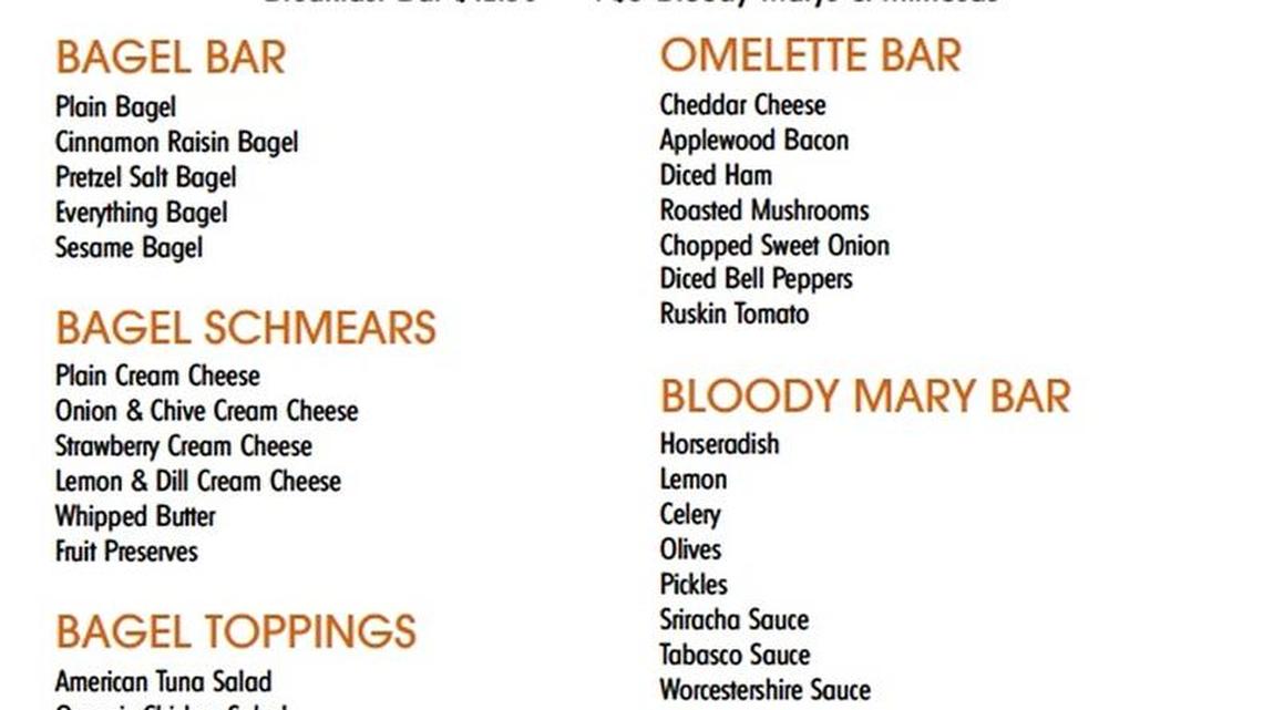 Make up to 210 bagel flavor combinations at Polo Grill & Bar