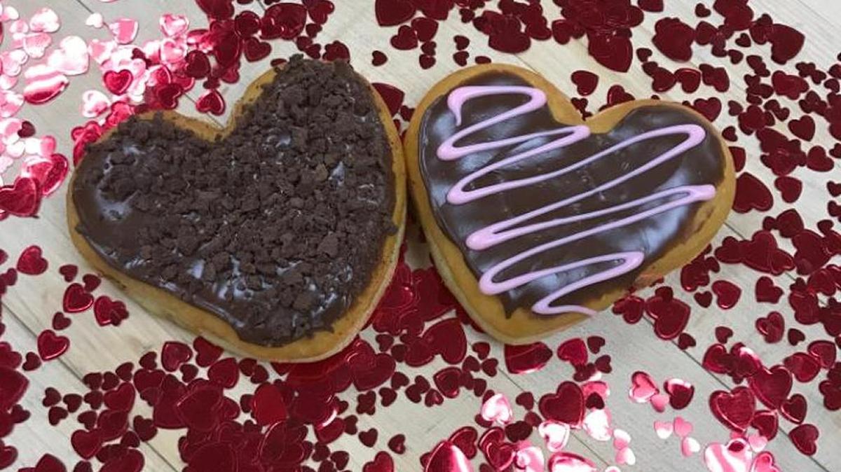Dunkin’ Donuts brought back heart-shaped donuts in time for Valentine’s Day.