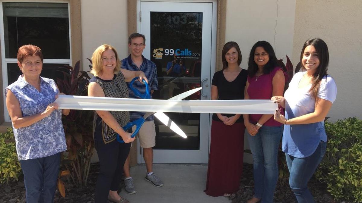 A ribbon cutting was held for 99 Calls, 842 62nd St. Cir. E., #103, Bradenton. The company offers a lead generation system to local contractors and businesses, creating professional websites optimized to promote businesses to the top of search engine results. For more information, call 800-717-4669 or 99calls.com. Do you have a ribbon cutting you’d like to submit? Send it to Angie Monroe at amonroe@bradenton.com. Photo courtesy of Manatee Chamber of Commerce.