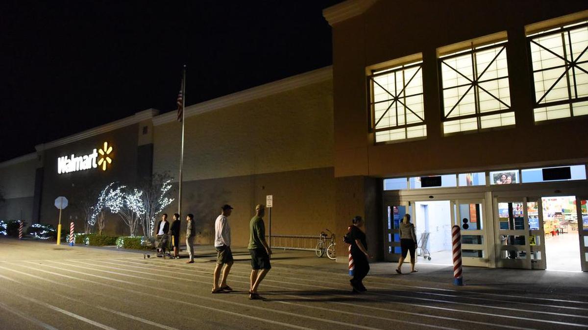 A few shoppers file into Walmart on State Road 64 early on Black Friday.