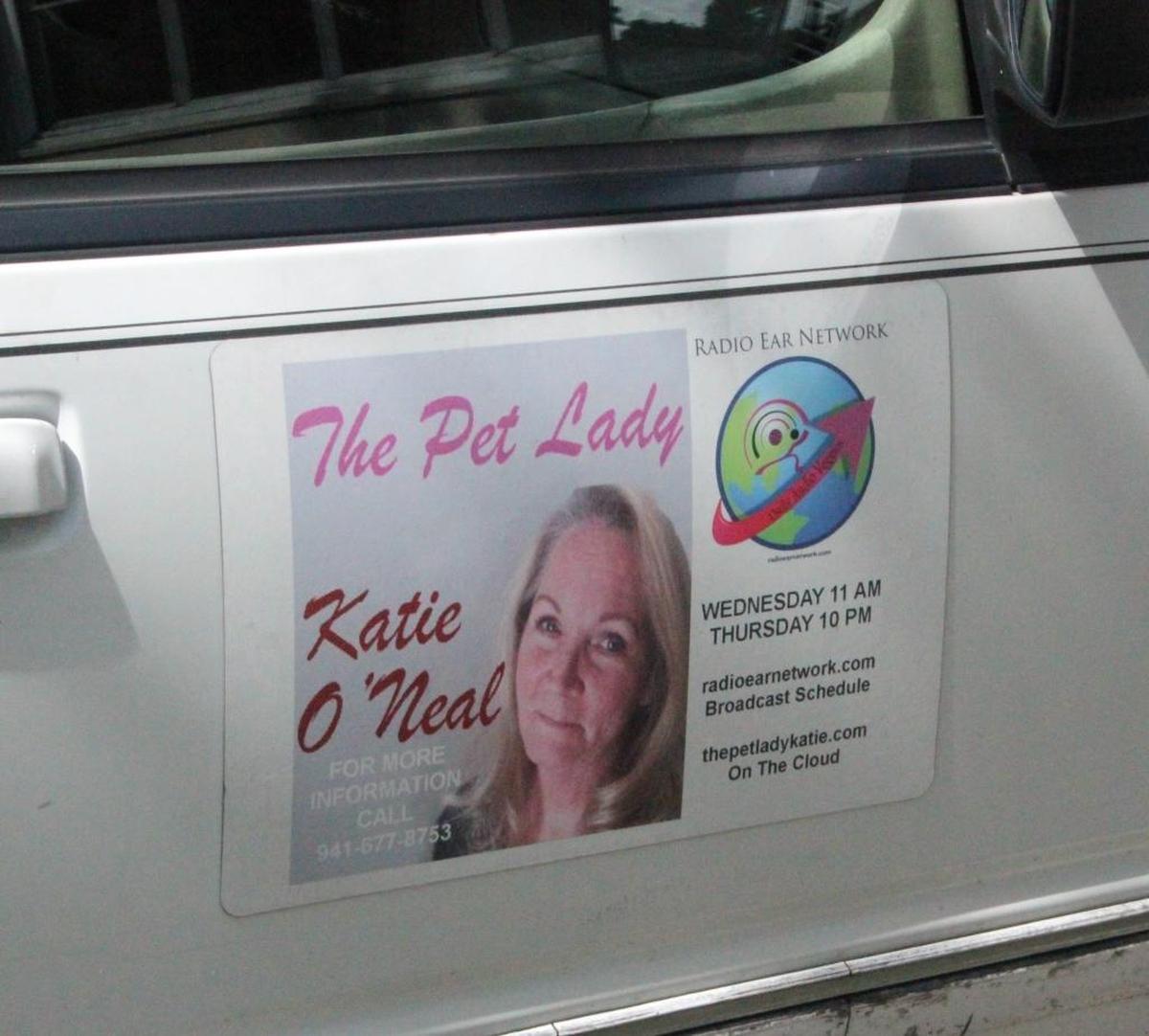 In addition to her mobile pet-sitting service, Katie O’Neal also hosts an internet radio show.