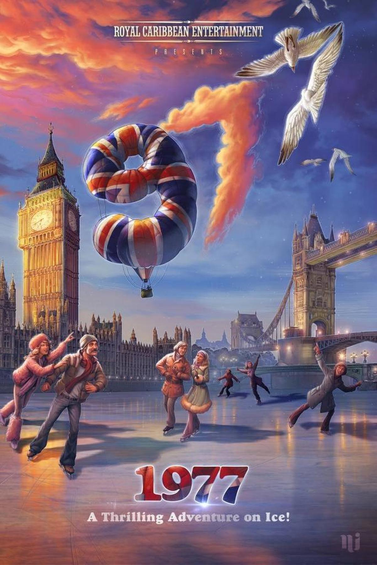 Among the new entertainment options on Symphony of the Seas will be a London-themed ice skating show called “1977.”
