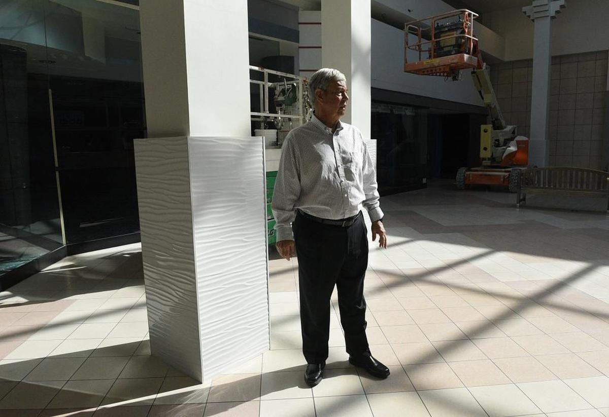 Jerrell Davis, president of Madison Properties, talks about plans during a look at how the DeSoto Square mall is coming with redevelopment.