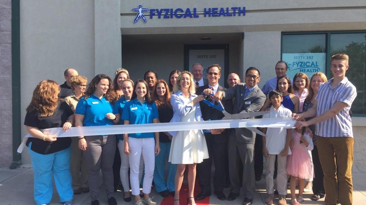 A ribbon cutting was held for FYZICAL Health, 2401 University Pkwy., #102, Sarasota. The facility offers physical therapy services including orthopedic, neurological and sports rehabilitation, balance programs, fitness and wellness, auto and work injury recovery and massage/manual therapy. For more information, call 941-355-2767 or fyzicalhealth.com. Do you have a ribbon cutting you’d like to submit? Send it to Angie Monroe at amonroe@bradenton.com. Photo courtesy of Manatee Chamber of Commerce.