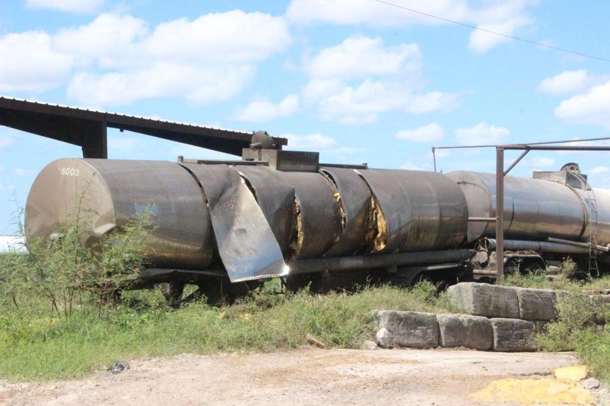 This storage tank at Dakin Dairy was destroyed by Hurricane Irma. The Dakin family says the storm was the most disruptive in the dairy’s history.