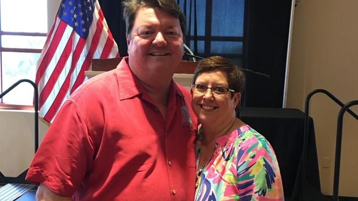John Horne and his wife, Amanda, at Wednesday’s awards luncheon.