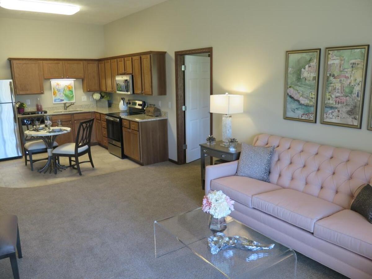 Stone River offers spacious, open floor plans for seniors 55 and up. Prices range from $2,899 for a studio unit to $5,000 for a three-bedroom apartment.