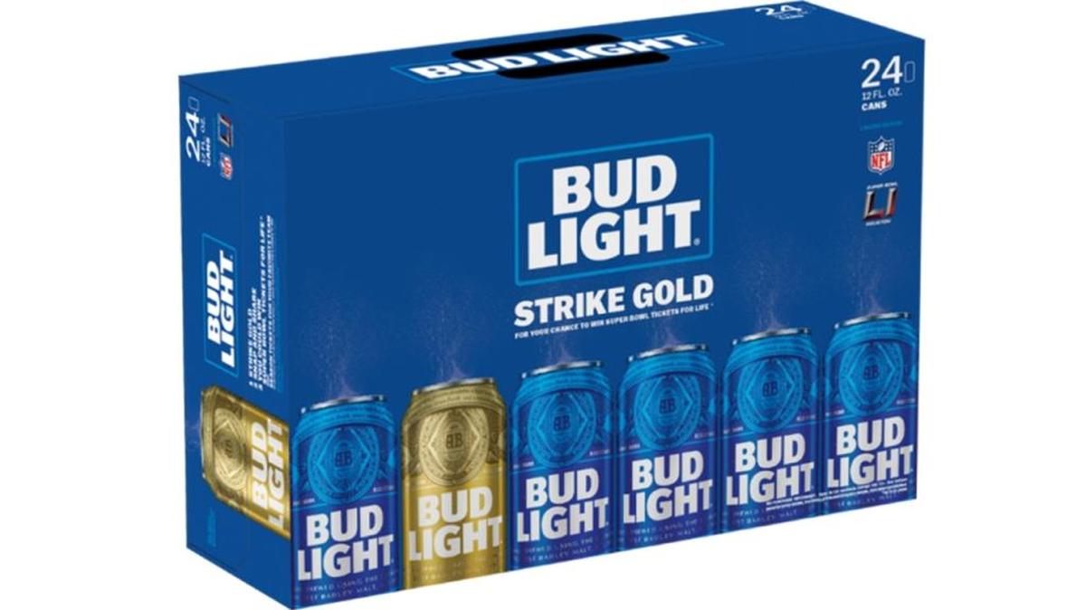 Bud Light is offering beer drinkers who find gold cans a chance to win tickets to the Super Bowl for the rest of their lives.