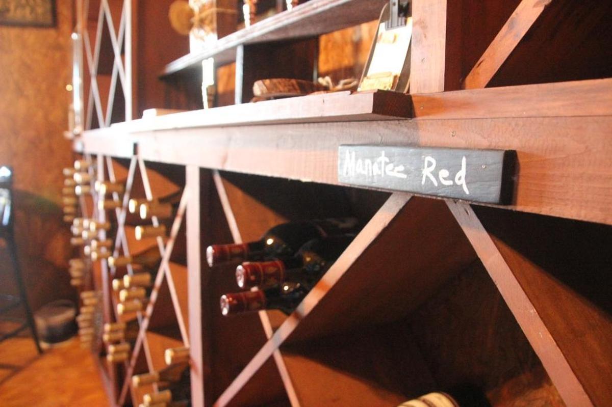 Manatee Red, a semi-dry red, is one of the blends sold at Fiorelli Winery.