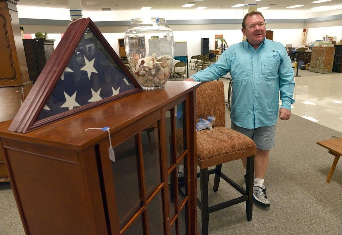 Joe Bernhard of Your Treasure House during a recent tour of DeSoto Square mall redevelopment.