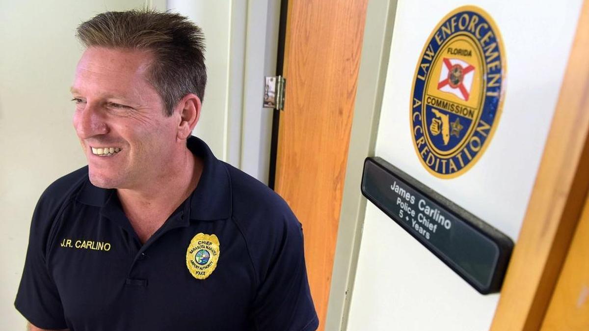James Carlino is stepping down as Sarasota Bradenton International Airport’s police chief.