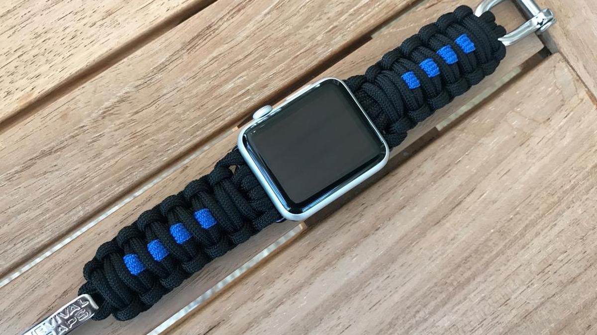 The Apple Watch Strap from Survival Straps features more than 45 paracord colors to mix, match and design a band to match your taste.