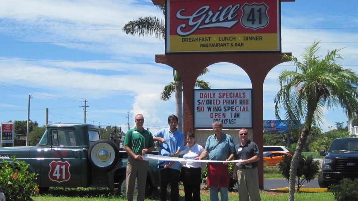 A ribbon cutting was held for Grill 41 Restaurant and Bar, 6713 14th St. W., Bradenton. The family owned and operated restaurant offers traditional breakfast, brunch, lunch and dinner and provides outdoor seating and take-out. For more information, call 941-896-4379 or facebook.com/grill41bradenton. Do you have a ribbon cutting you’d like to submit? Send it to Angie Monroe at amonroe@bradenton.com. Photo courtesy of Manatee Chamber of Commerce.