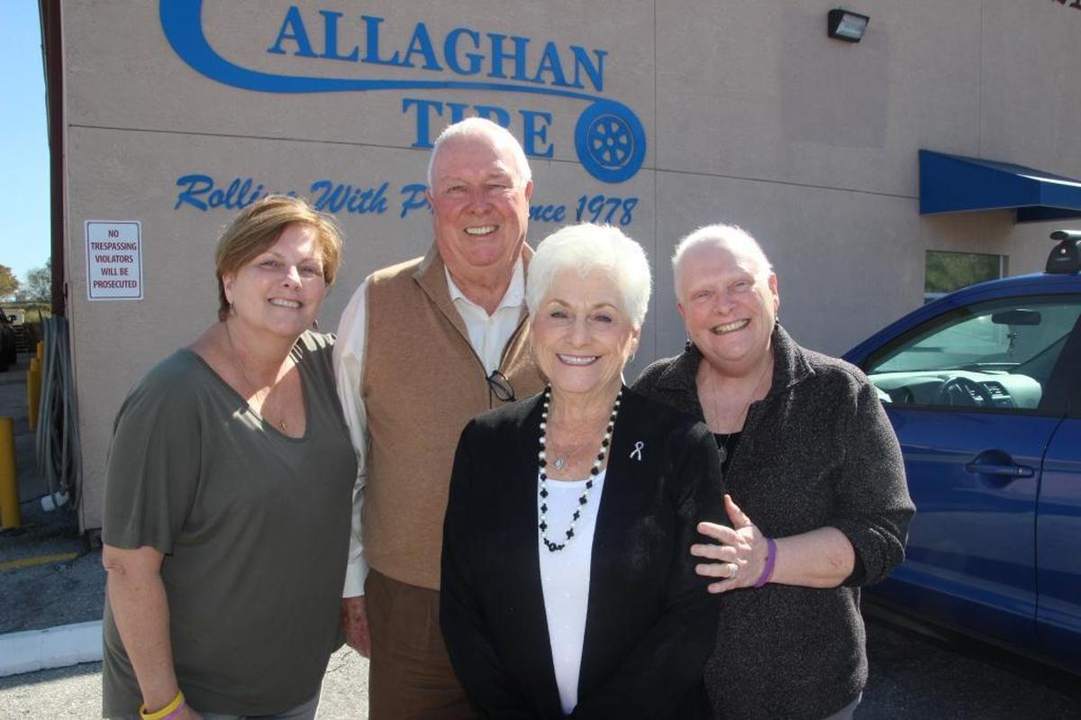 Callaghan Tire is a family business. Dan and Betty Callaghan are flanked by their daughters, Jane, left, and Patty, right.