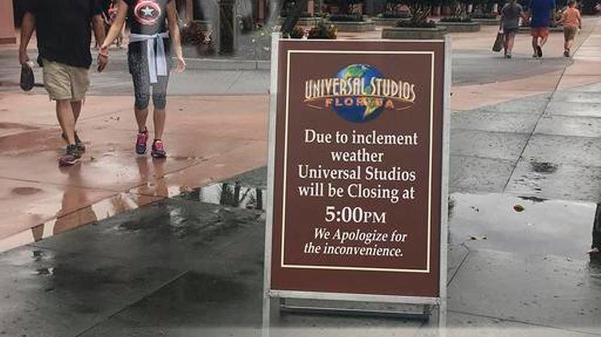 Walt Disney World, Universal Studios and SeaWorld announced plans to close early Thursday and would remain closed on Friday.