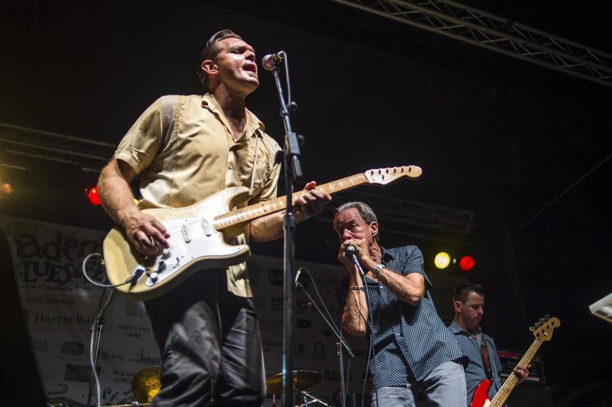 Doug Deming and the Jewel Tones performing at the Bradenton Blues Festival along the Riverwalk.