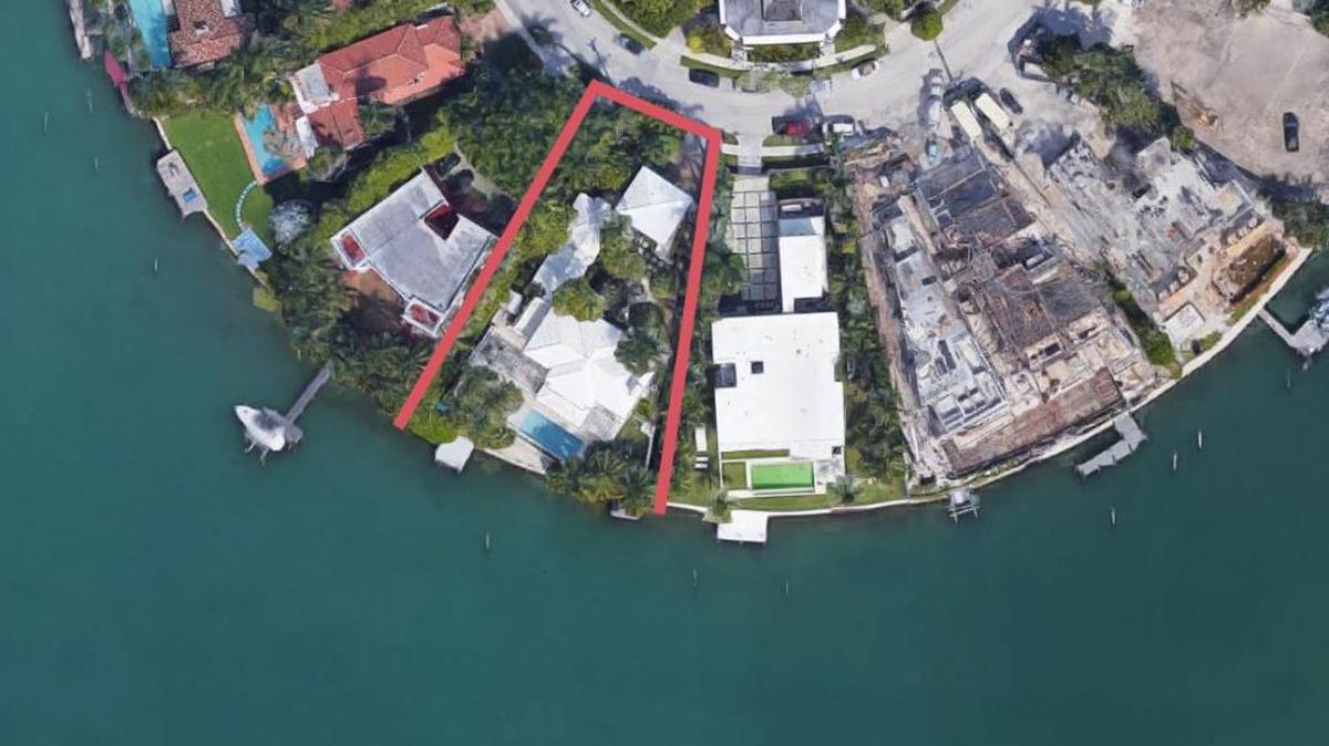 Aerial view of the 16,702-square-foot lot at 16 W. Dilido Drive, which has sold for $9 million.