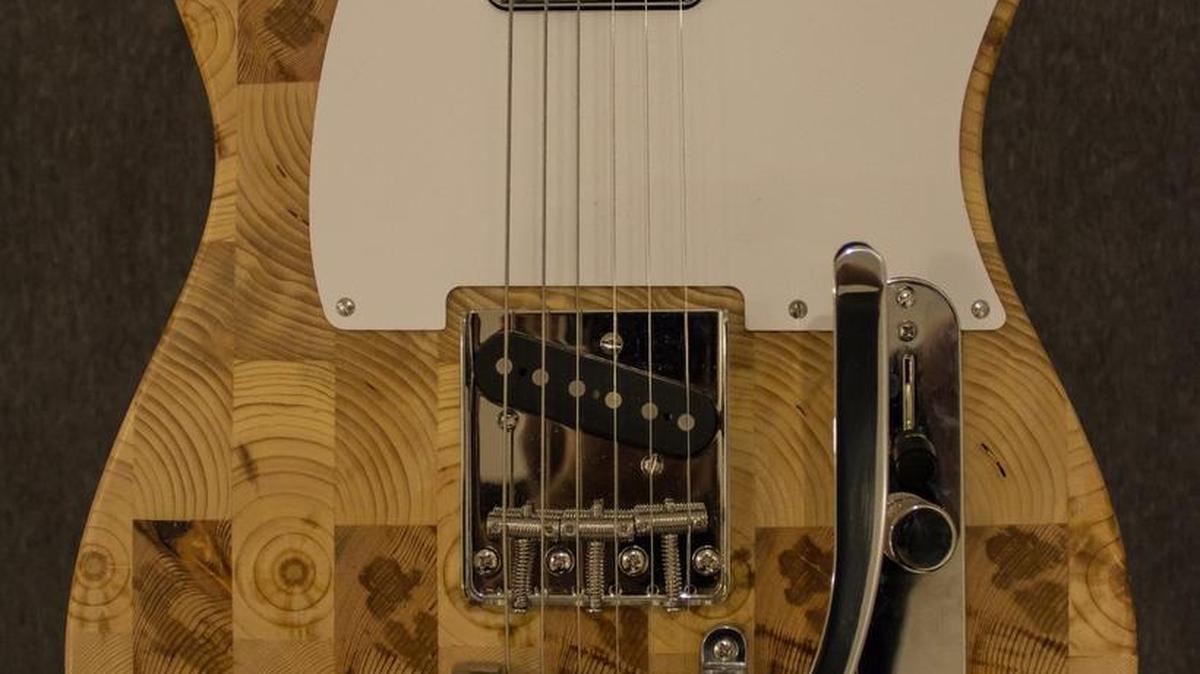 Wallace Detroit Guitars are one-of-a-kind handmade instruments made of reclaimed wood from several Detroit historical landmarks.