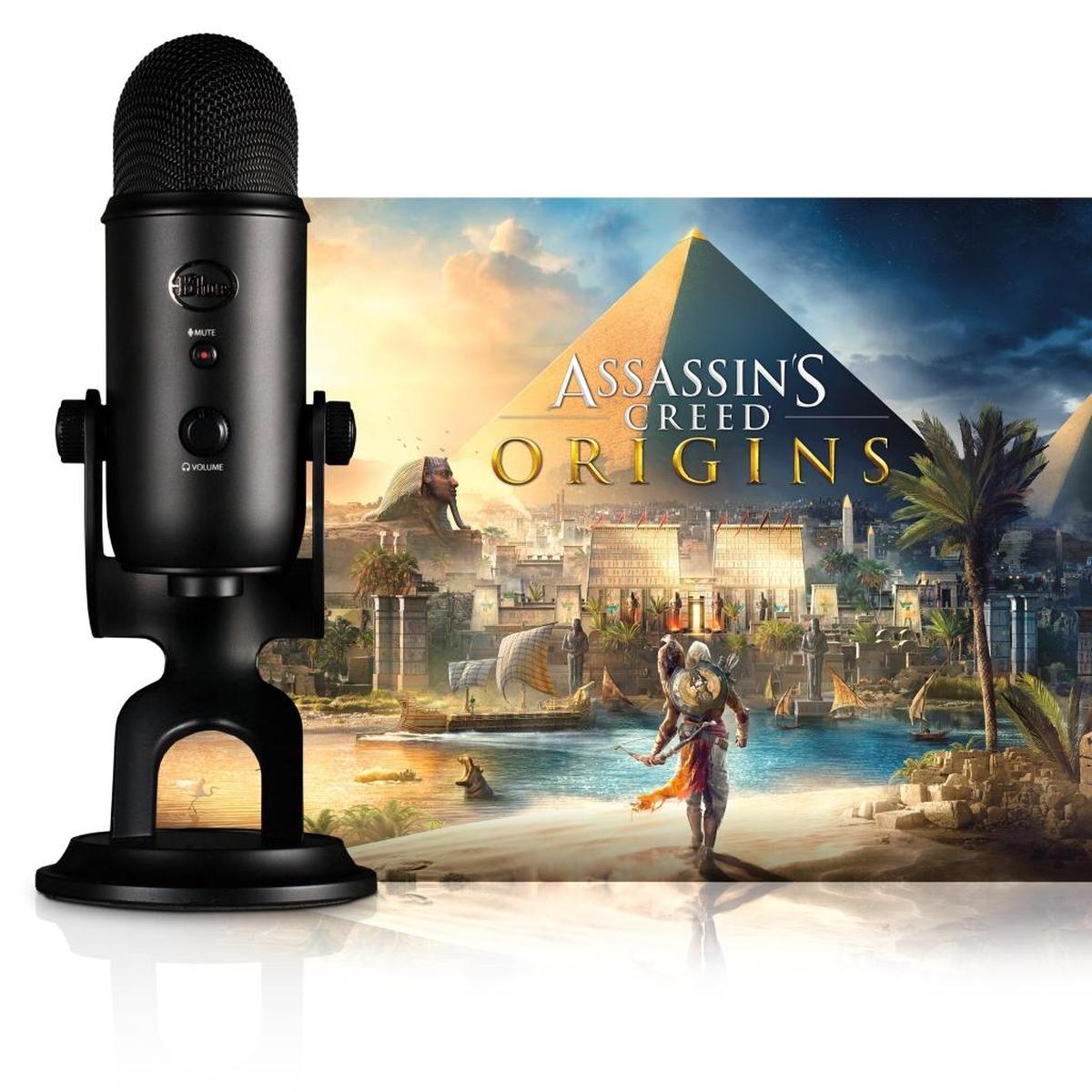 Blue’s Yeti Blackout USB microphone and Assassin’s Creed Origins bundle..