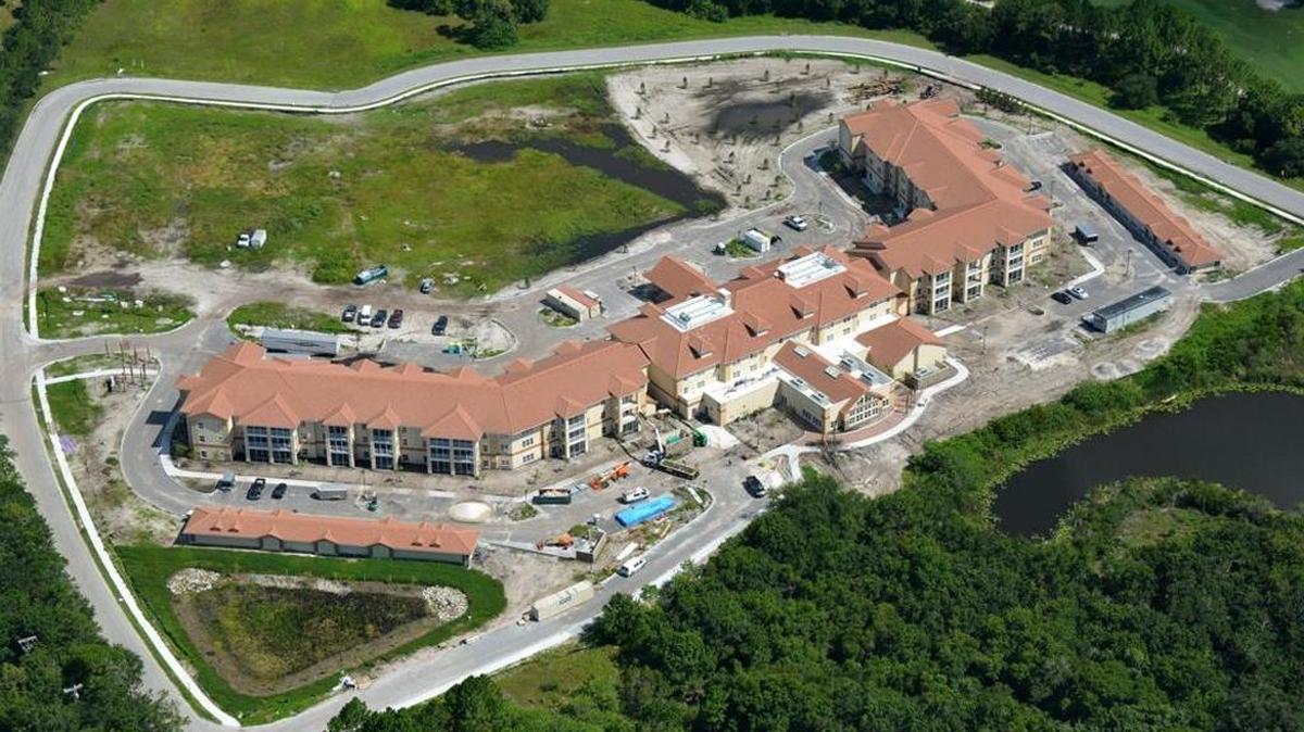 This aerial photo shows the Stone River Retirement Resort on the southwest corner of Interstate 75 and State Road 70.