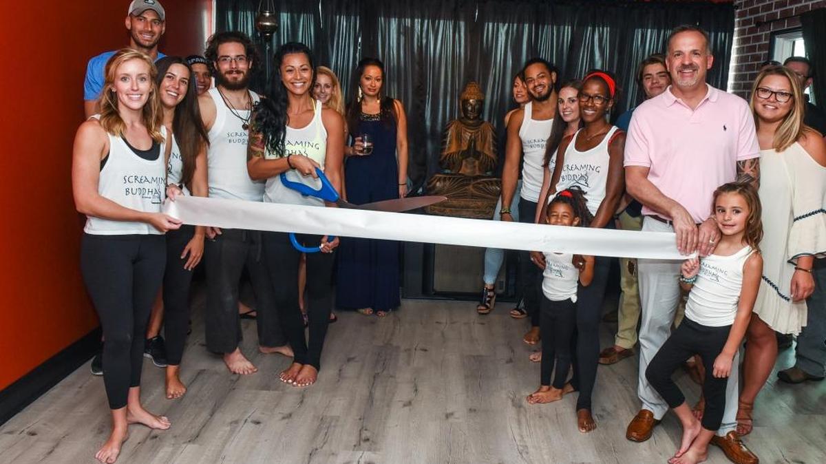 A ribbon cutting was held for Screaming Buddha, 8106 Cortez Road W., Bradenton. The company offers yoga classes, including hot power yoga, vin/yin, warm power, and power sculpt. For more information, call 941-685-4047 or screamingbuddha.com. Do you have a ribbon cutting you’d like to submit? Send it to Angie Monroe at amonroe@bradenton.com. Photo courtesy of Manatee Chamber of Commerce.