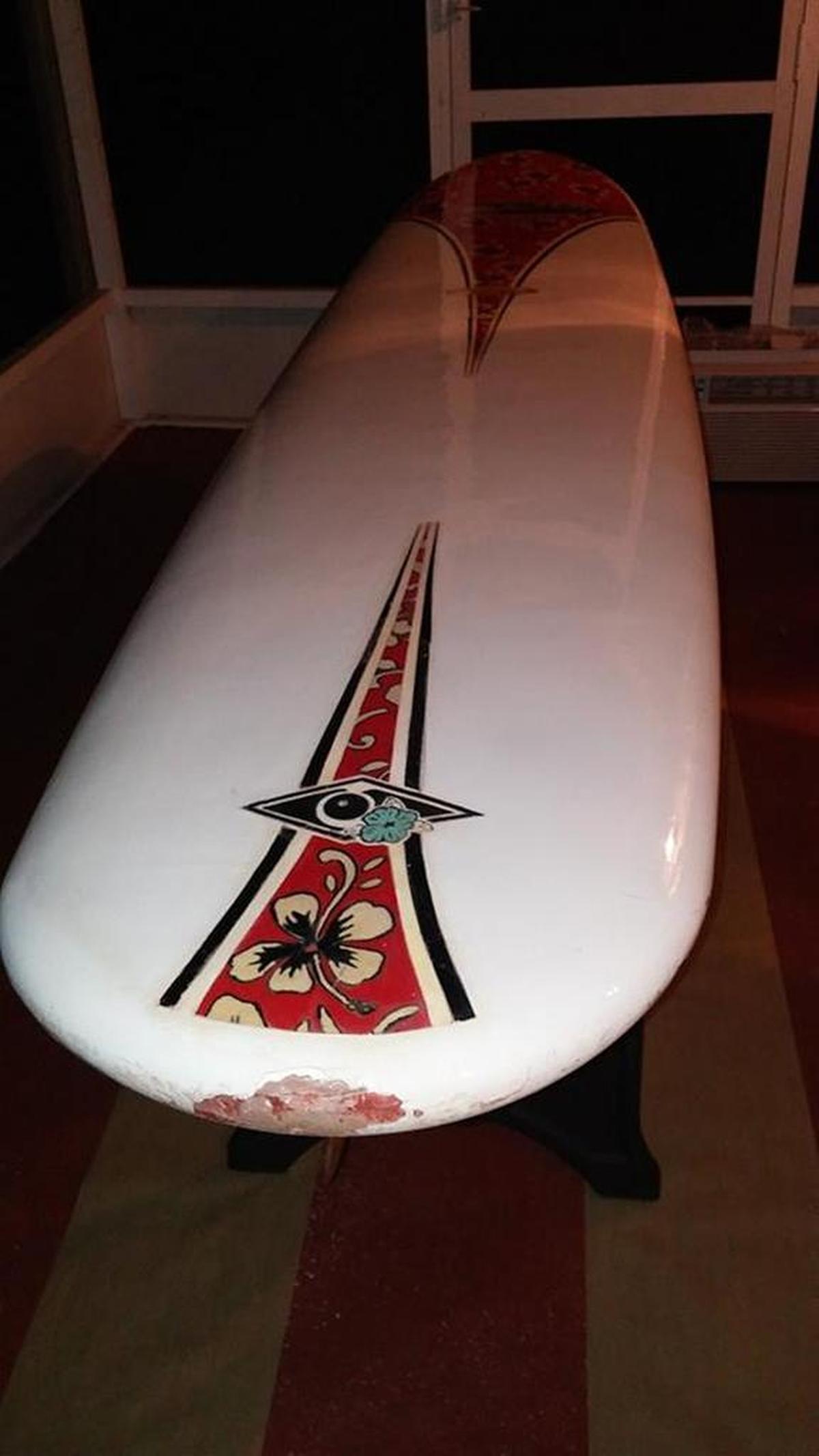 A vintage surfboard is destined to be a bar top as the owner of Frank Peters Antiques is not only an antique store, but Peters is beginning to take certain antiques and create new usable art.