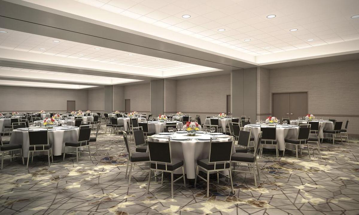 An artist’s rendering of the ballroom at the Legacy Hotel on the campus of IMG Academy.
