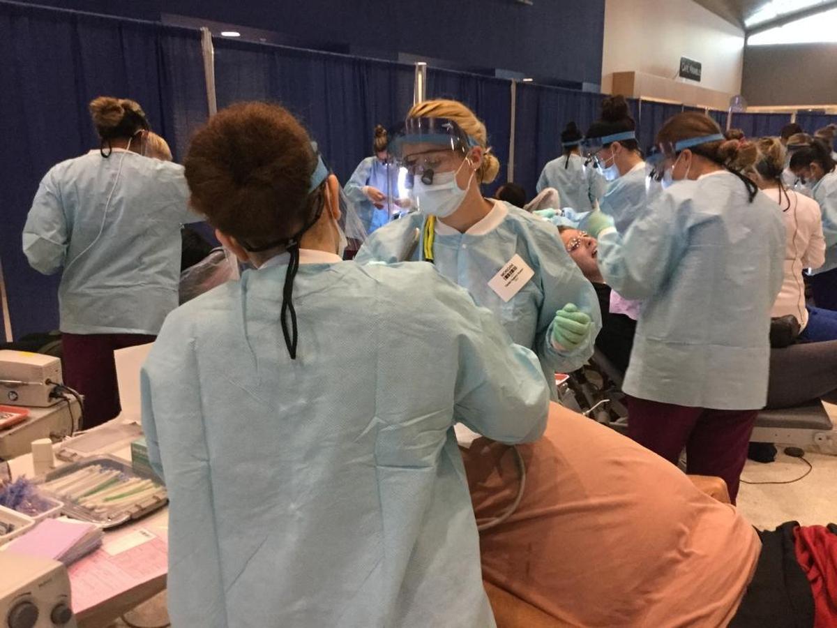 More than 70 percent of those attending the Remote Area Medical event, which offers free services, line up for the dental clinic.