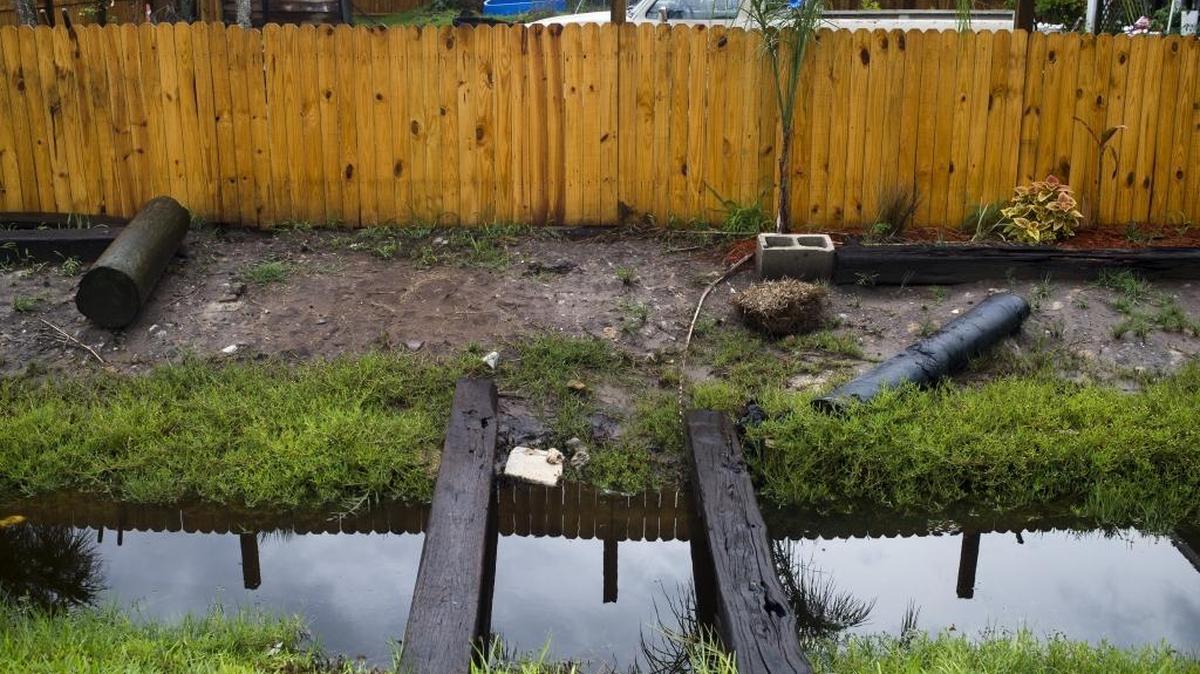 Drainage ditches are seen after an afternoon of rain on Tuesday in Rubonia. Improvements are on their way to Rubonia after Gov. Rick Scott approved $1.5 million for stormwater and drainage improvements to alleviate the flooding conditions in Rubonia.