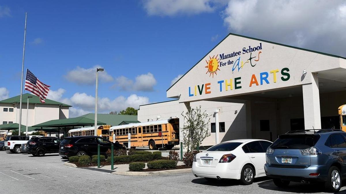An investigation is underway after a vague note threatening a shooting at Manatee School for the Arts was found on the wall of a bathroom stall on Friday.