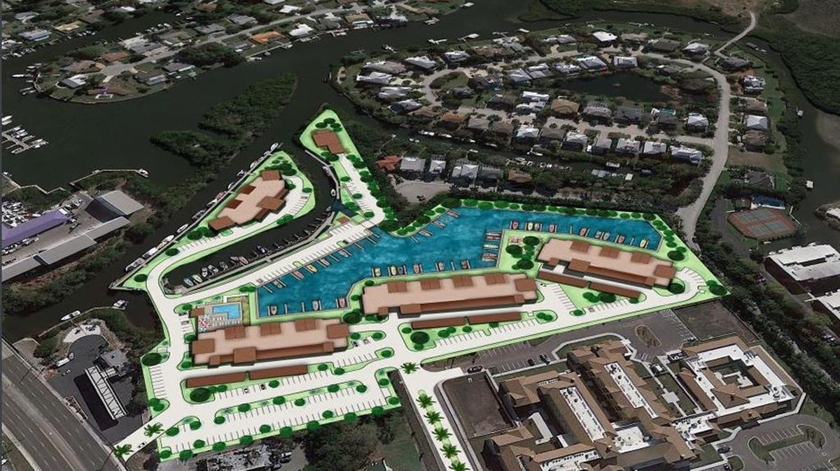 An architectural rendering of Blu Harbor, which is being proposed for South Manatee County.