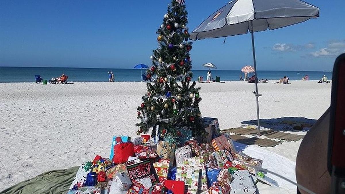 Heather Barker and her family celebrated Christmas on St. Pete Beach this year as temperatures in the Tampa Bay area were in the mid 80s.