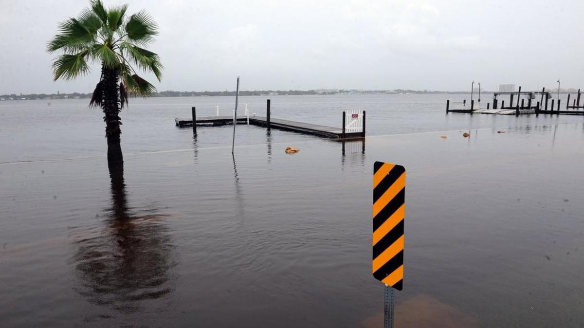 In this file photo, the banks of the Manatee River overflowed onto Riverview Boulevard during Hermine in 2016. Hermine was the first hurricane to make landfall in Florida since 2005.