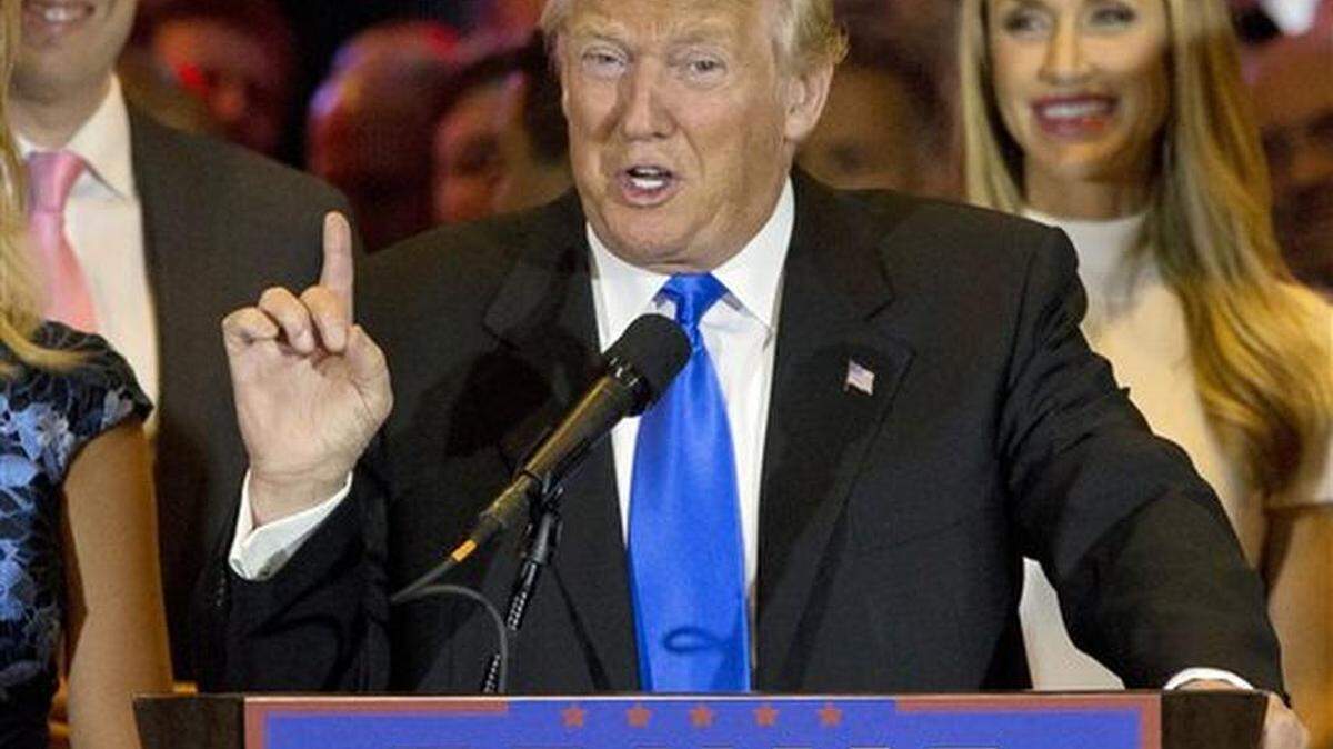 FILE - In this May 3, file photo, Republican presidential candidate Donald Trump speaks in New York. Trump and Hillary Clinton will court voters on opposite sides of the gun debate over the next two days in events that will highlight the nation’s deep divide on the topic.
