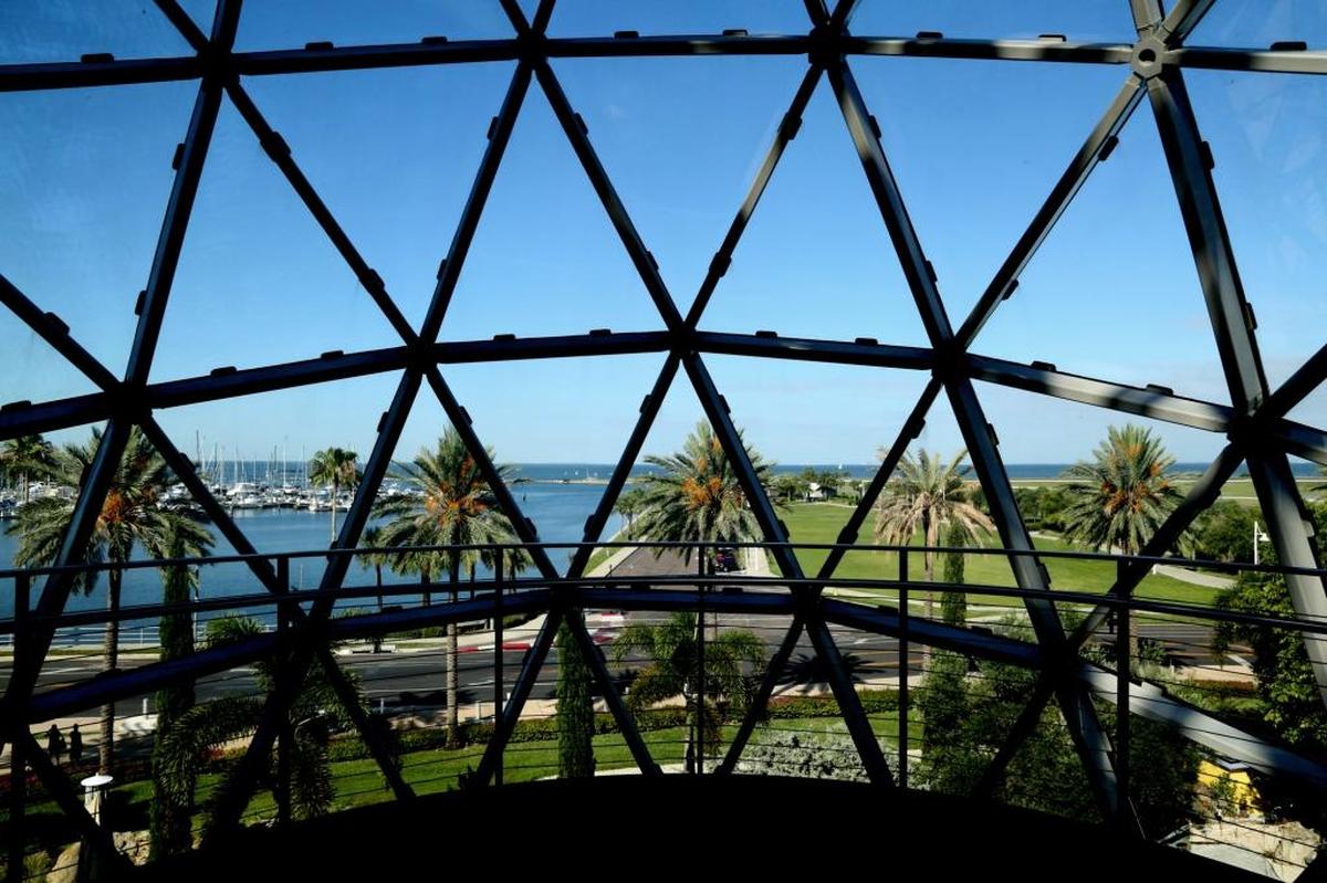 The Dali Museum looks out over Tampa Bay. The museum houses a rare collection of paintings by the surrealist artists Salvador Dali worth millions of dollars. The building was designed to withstand a major hurricane.