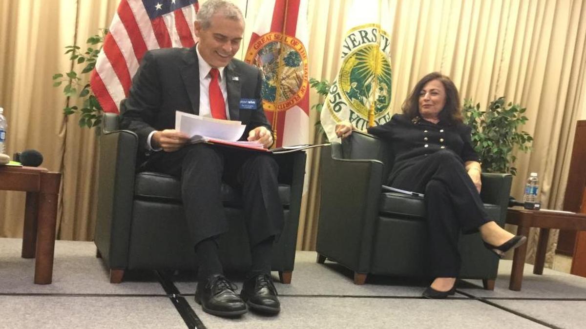 Democratic candidates Brent King and Jan Schneider will face each other in the Aug. 30 primaries. They debated the issues recently in Sarasota.