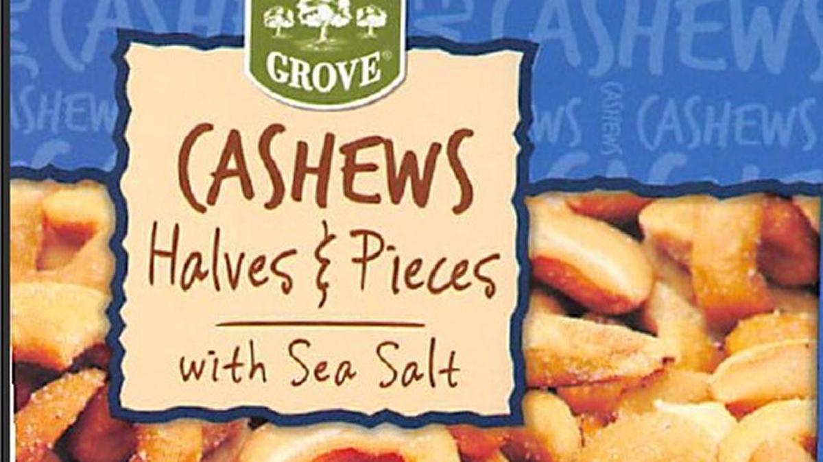 Star Snacks Co. voluntarily recalled two lots of Southern Grove Cashew Halves and Pieces with Sea Salt due to the potential presence of glass pieces, according to the FDA.