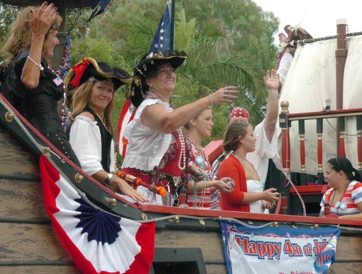 The Anna Maria Island Privateers annual Fourth of July parade features a long line of red, white and blue decorated floats, cars, horses and various other vehicles.
