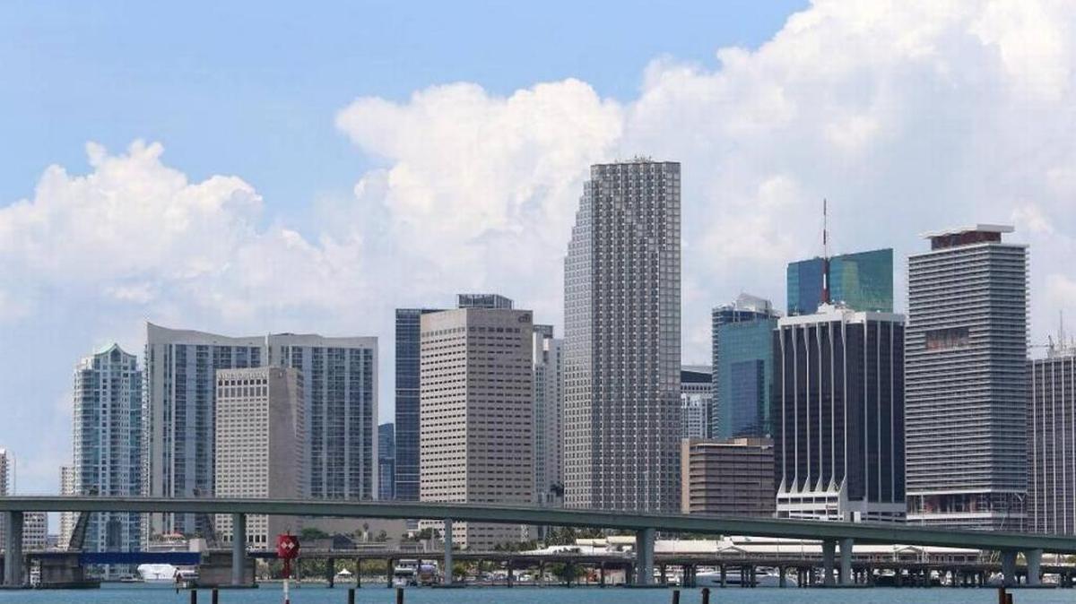 A view from Watson Island of the Downtown Miami skyline.