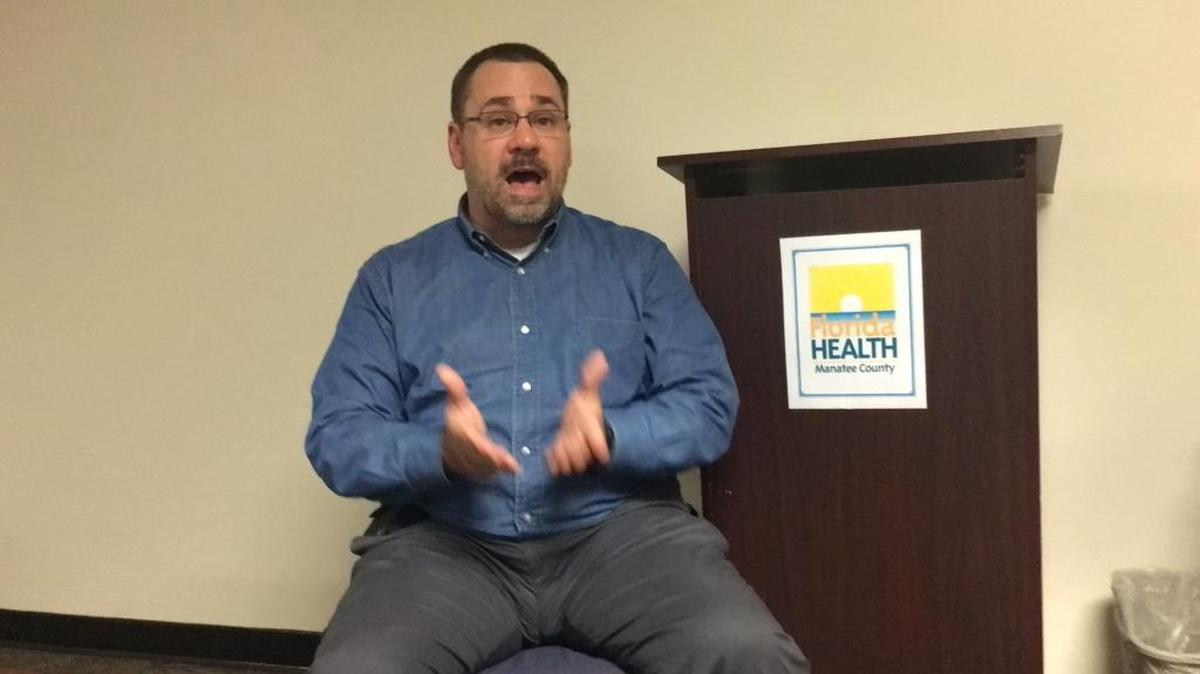 Thomas Iovino, a Florida Department of Health in Manatee spokesman, explains the bacteria that has caused the recent swimming warnings at Palma Sola Beach South.
