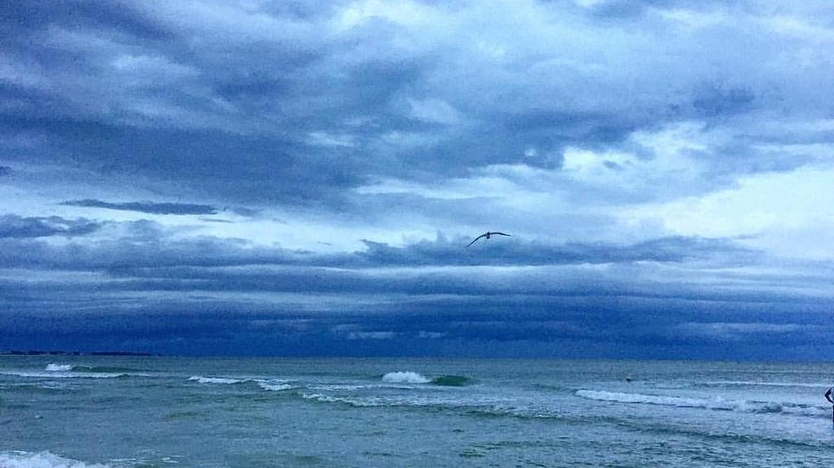 The skies and surf off Anna Maria Island on Sunday evening.