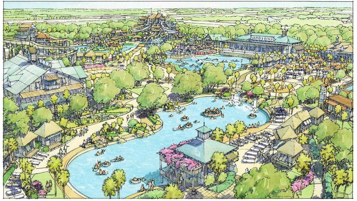 A rendering of the proposed Lost Lagoon water park.