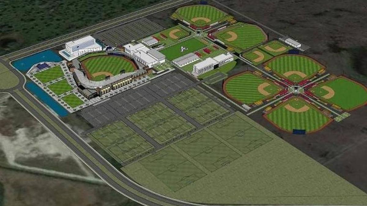 A rendering of the proposed Atlanta Braves spring training complex in North Port.
