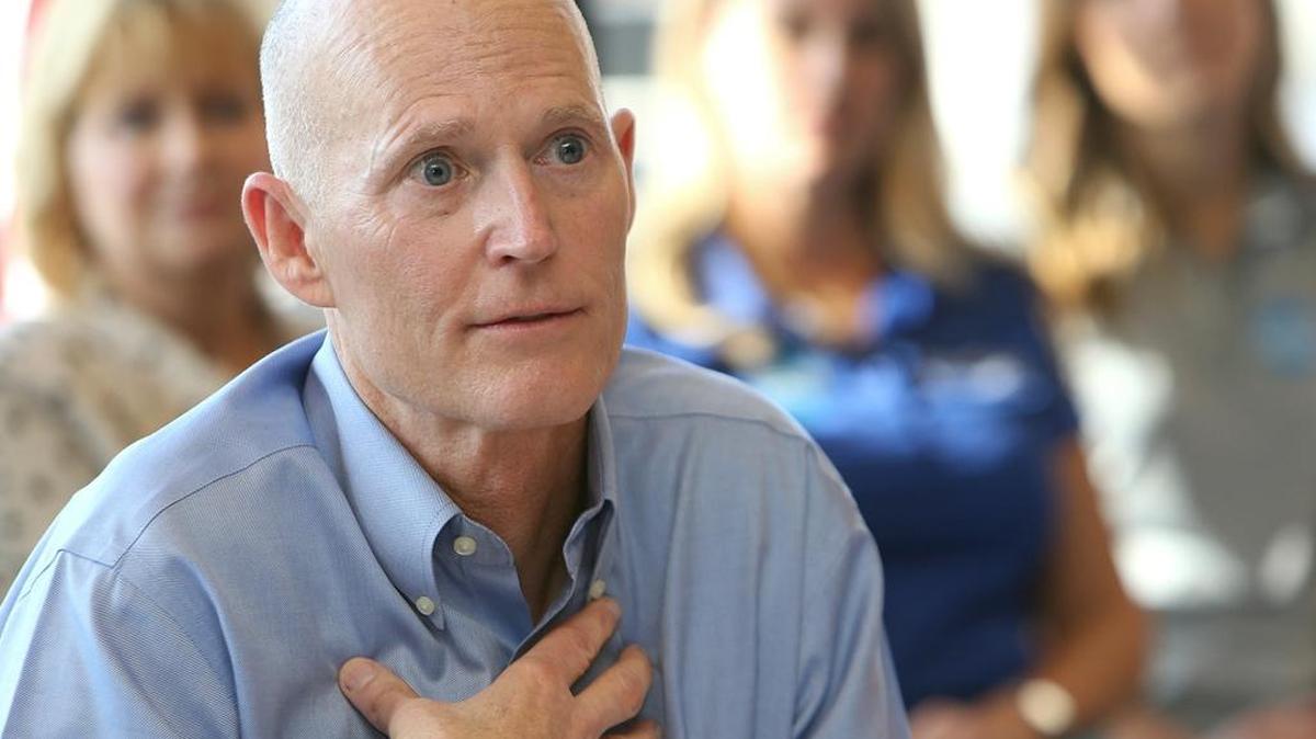 Florida Gov. Rick Scott speaks during a roundtable discussion Tuesday in Panama City Beach.